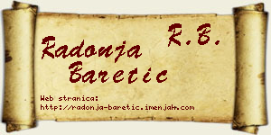 Radonja Baretić vizit kartica